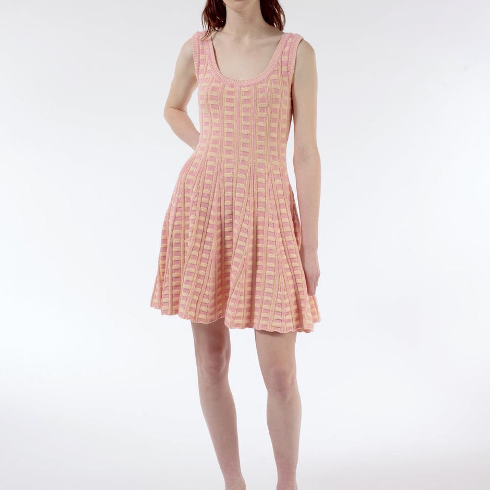 MARNI Knit Flared Minidress in Peony